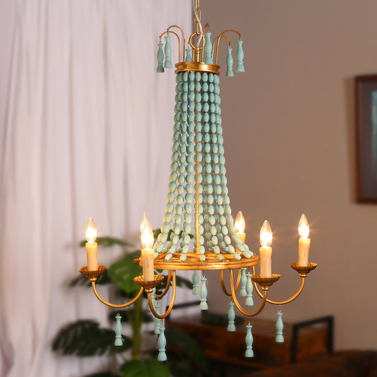 Migaloo 6 - Light Empire Chandelier with Beaded Accents